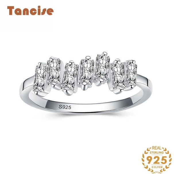 Tancise klassischer Zirkon-Silberring für Damen, Schmuck, Hochzeit, Versprechen, Party, Geschenk_voghion.com