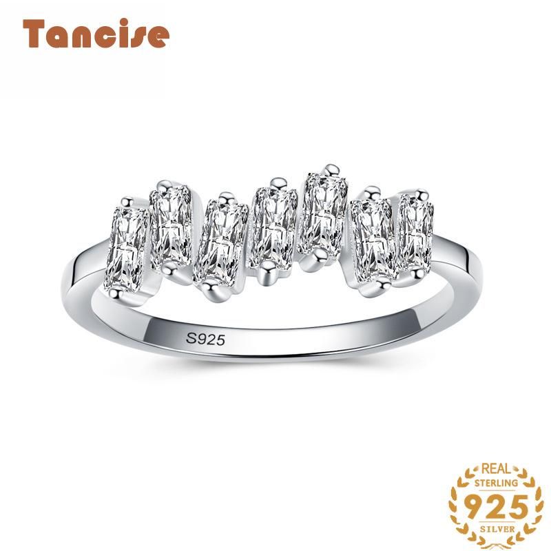 Tancise Anello in argento con zirconi classici Gioielli da donna Promessa di nozze Regalo per feste_voghion.com