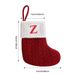 Knitted Alphabet Christmas Stocking Ornaments With Cat Paw Design - Festive Red Embroidery Letter Socks For Tree Decor_voghion.com