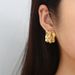INS European And American Fashion Versatile Pleated Stainless Steel Earrings For Women Trendy Light High-end Personality_voghion.com