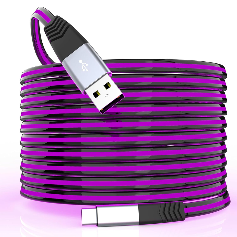 Typ C für schnelles Laden, verbessertes 6 Fuß (ca. 1,8 Meter) LED-Kabel, USB-C-Datenladekabel_voghion.com