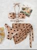 Three Piece Bikini Set Female Tight Sexy Heart Pattern Platform Swimsuit Women_voghion.com
