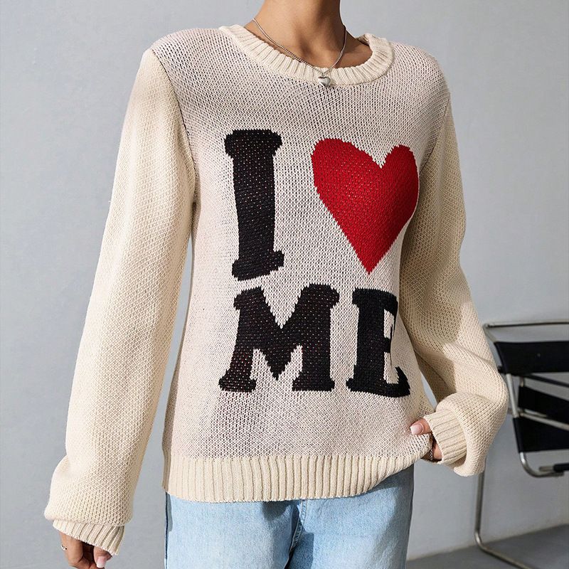 Pull ample en tricot rouge à col roulé et manches chauve-souris pour la Saint-Valentin_voghion.com