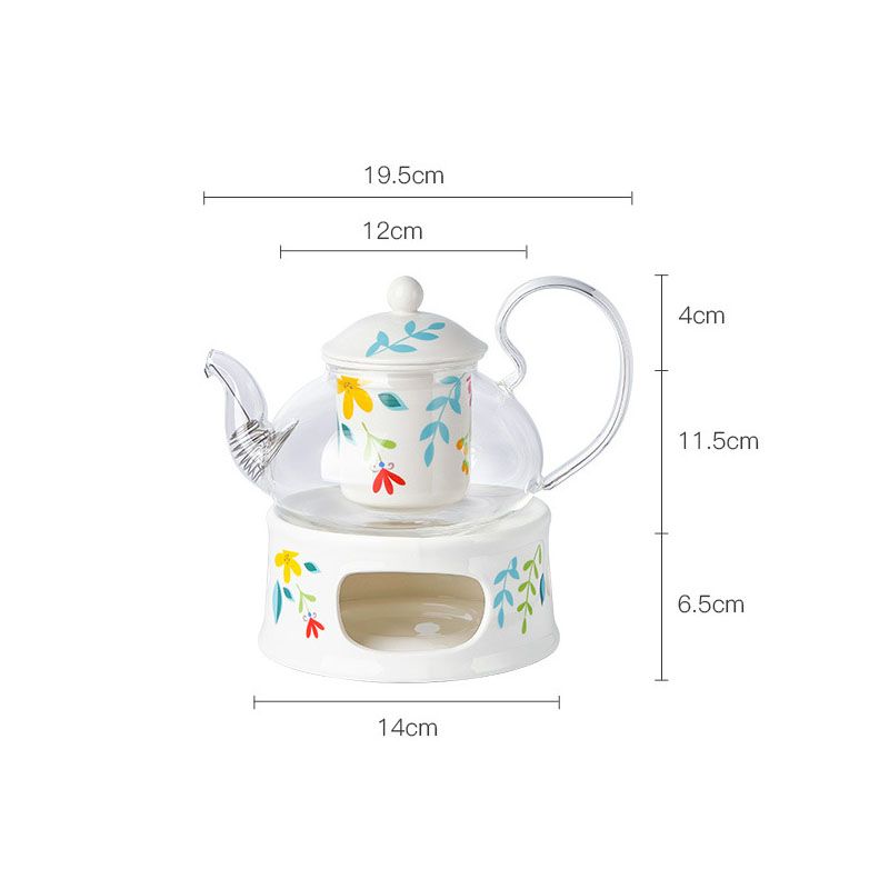 Elegant europeisk keramisk tekanna för ljusvärmare för afternoon tea och fruktblommate_voghion.com