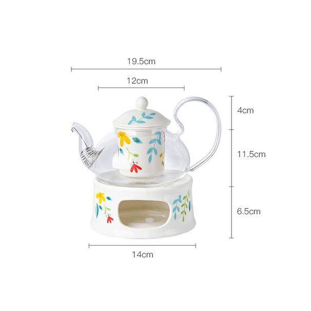 Elegant europeisk keramisk tekanna för ljusvärmare för afternoon tea och fruktblommate_voghion.com