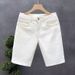 Men's Clothing Summer 50% And 90% Men's Style Casual All Match Denim Shorts Slim Stretch Mid Pants White Trendy_voghion.com