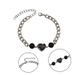 Custom Black Zircon Heart For Women Stainless Steel Cuban Chain Round Bead Bracelet Valentine's Day Gift Jewelry_voghion.com