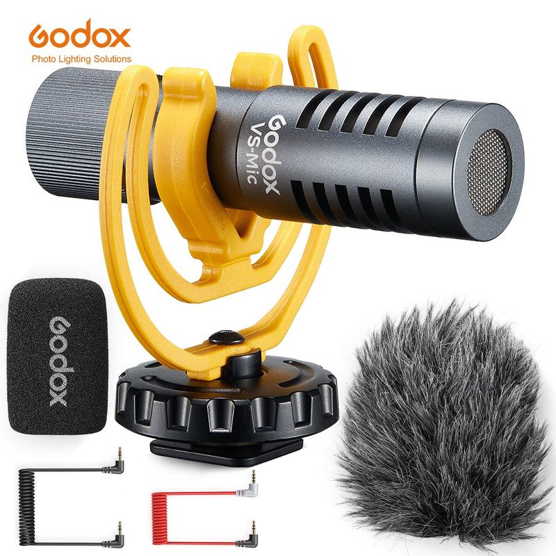Godox VS-Mic Compact Shotgun 3.5mm MIC for iPhone Android Smartphone DSLR Camera For Video Recording Microphone_voghion.com
