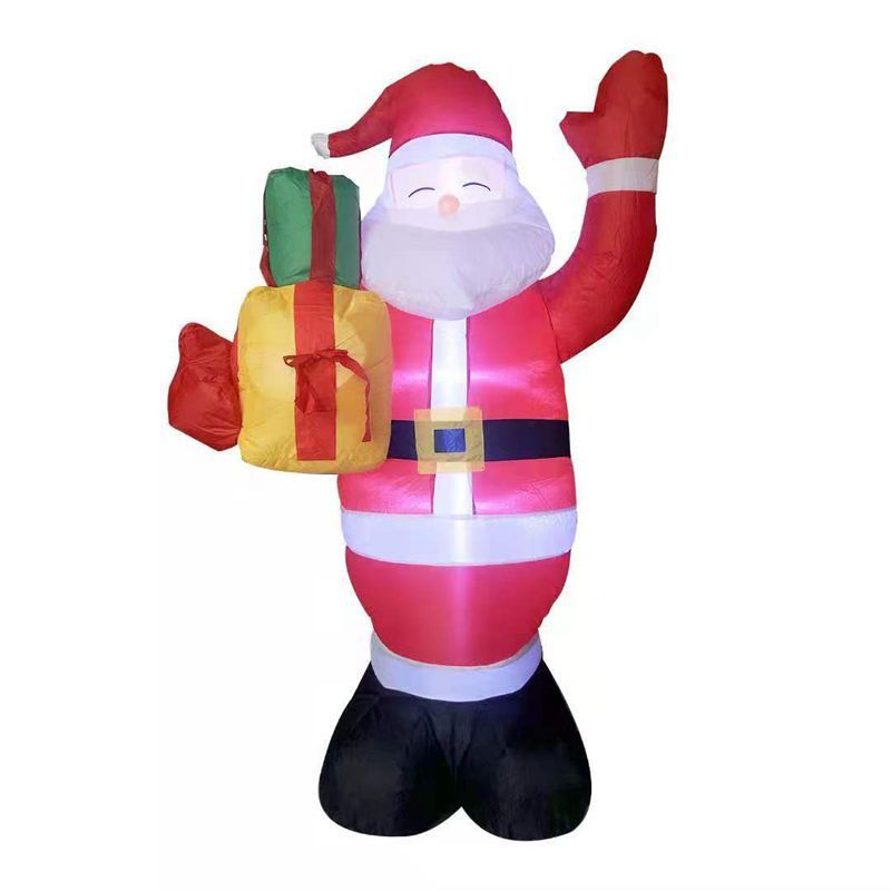 Christmas inflatable air model 1.5 meters Santa Claus gift bag luminous air model decoration scene layout decorations_voghion.com