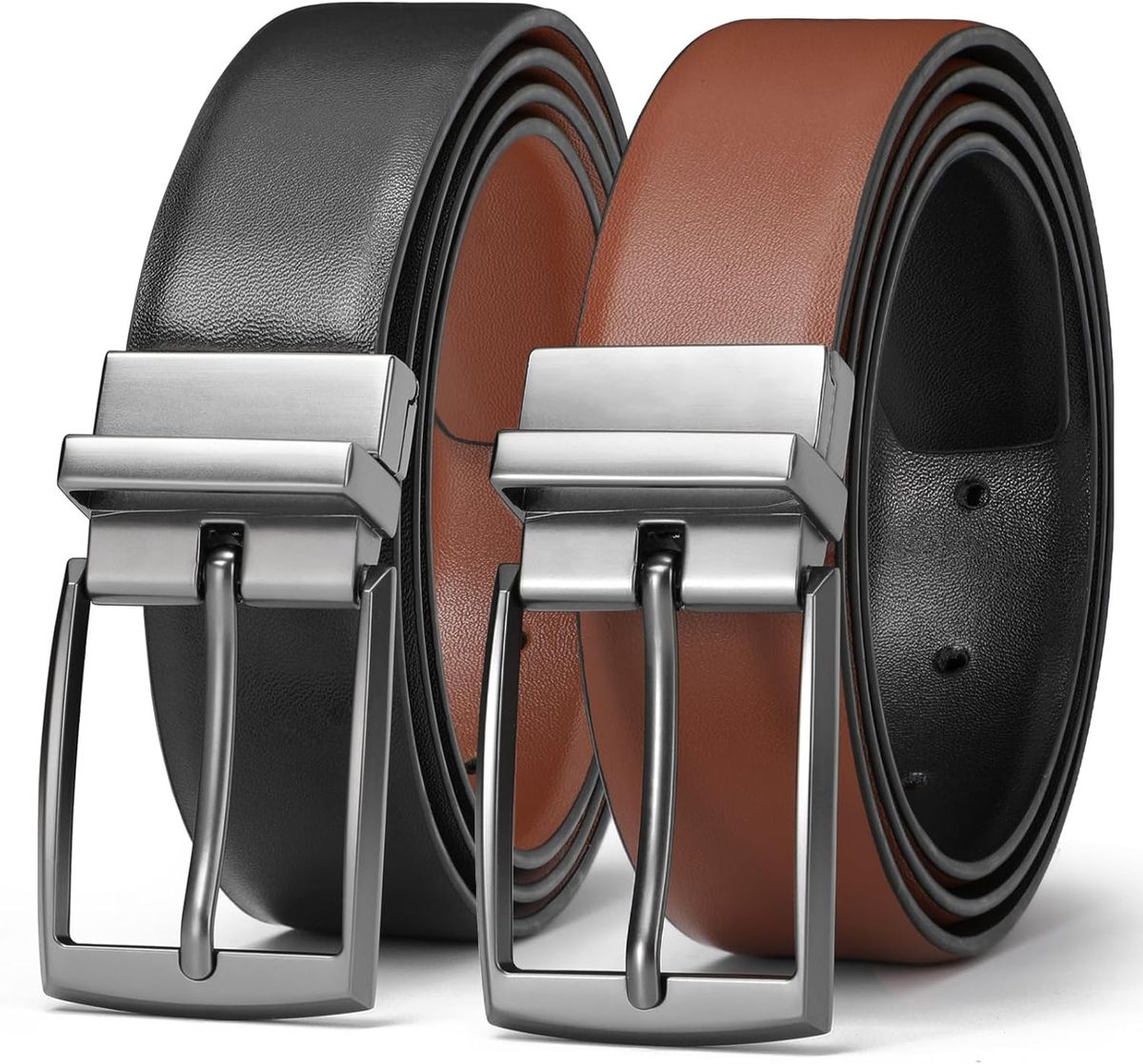 Men's Belt Leather Reversible Belt For Men Dress Pants Golf 1 3/8"_voghion.com