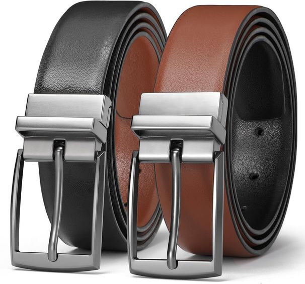 Men's Belt Leather Reversible Belt For Men Dress Pants Golf 1 3/8"_voghion.com