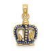 14K 3-D Blue Enamel Crown Charm_voghion.com
