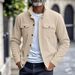 Giacca da uomo in velluto a coste pesante con collo alto e tasche multiple – Classico cappotto casual autunno inverno_voghion.com