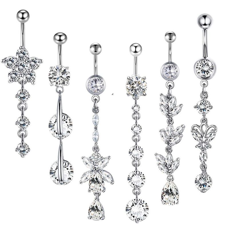 Anneau de nombril populaire, costume, anneau de nombril, piercing, bijoux, piercing du ventre, ensemble de 6 pièces_voghion.com