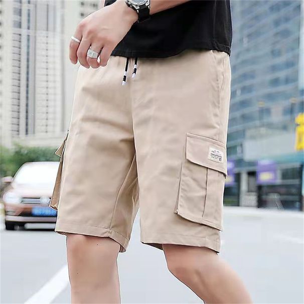 Meeste suvised õhukesed vabaaja hiphoppüksid, trendikad, brändi kiirelt kuivavad, lahtised taskud, elastse vöökohaga, pingutusnööriga cargo-püksid_voghion.com