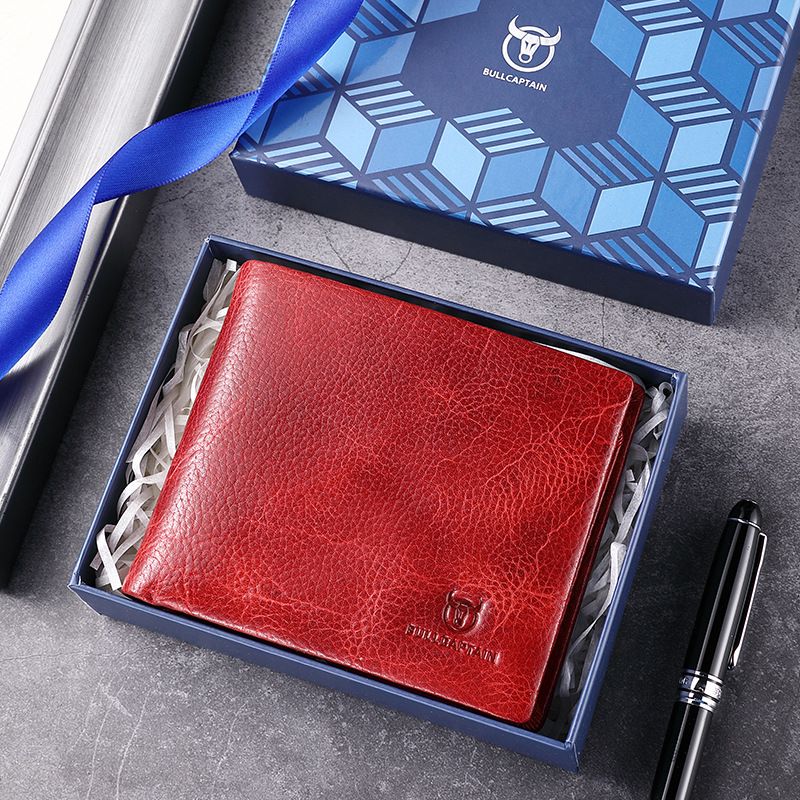 Portefeuille pour homme en cuir véritable à motif éclair souple avec fentes pour cartes multiples, portefeuille rétro ultra fin antivol RFID_voghion.com