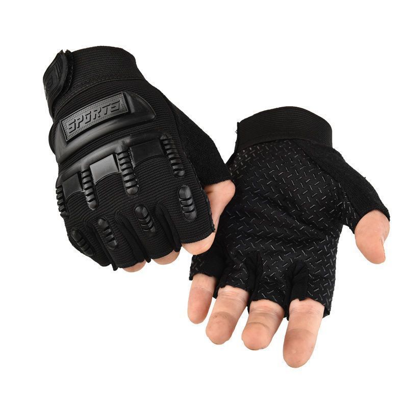 Guantes protectores de autoacero para hombres guapos, con carcasa dura para dedos, para exteriores, para montar en motocicleta, medio corte, cuchillo táctico de caza_voghion.com