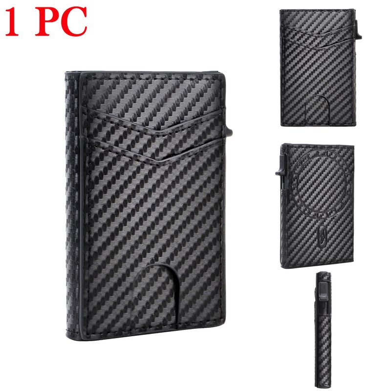 RFID Magnetic Card Holder Men's Wallet Portable Strong Magnetic Card Holder Carbon Fiber Card Holder_voghion.com