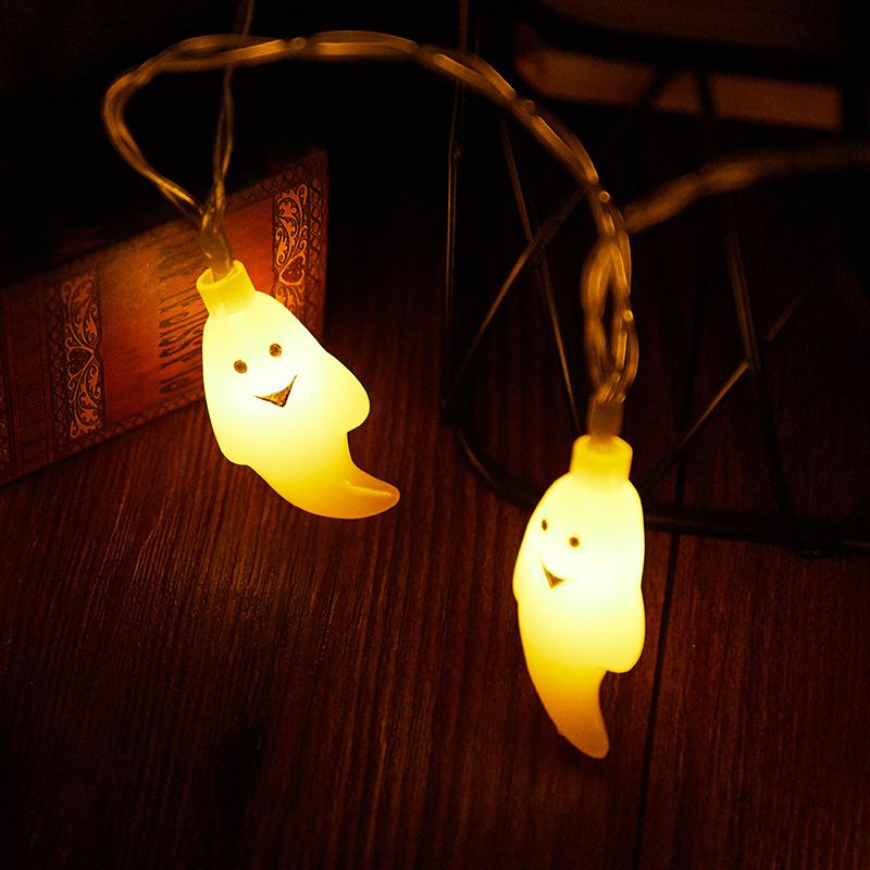 Luci LED a forma di fantasma per Halloween - 10/20 occhi, alimentate a batteria/USB, bianco caldo e multicolore, impermeabili IP43_voghion.com