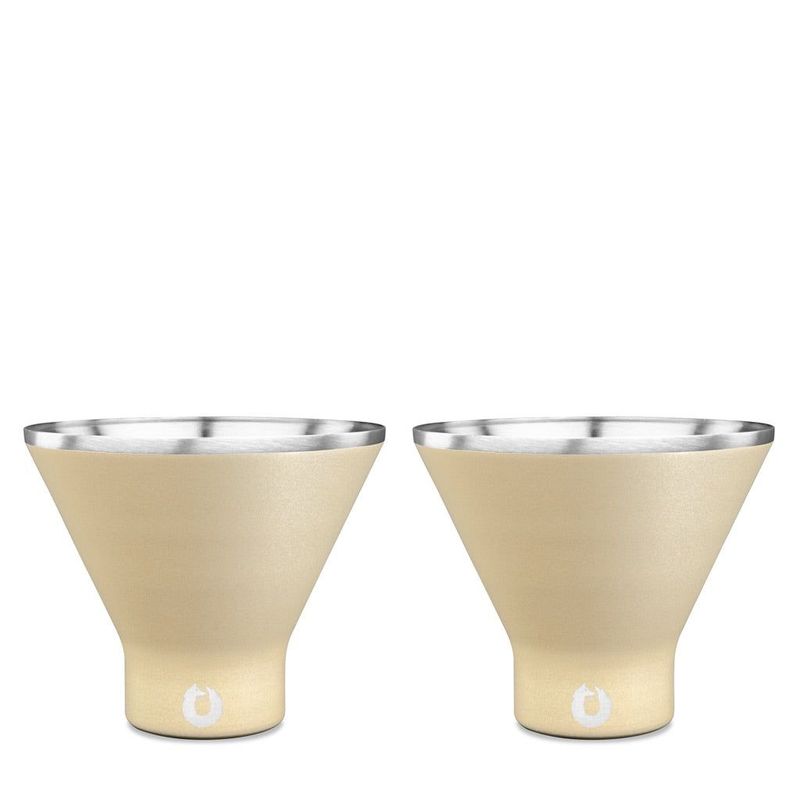 Stainless Steel Martini Glass, Set Of 2 - Light Gold_voghion.com