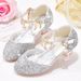 Girls shoes Children glitter performance high heels gold powder silver four seasons children princess glass shoes_voghion.com