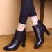 Scarpe da donna alte, stile britannico, autunno 2025, quattro stagioni, con tacco spesso, corte, in morbida pelle, foderate in pile_voghion.com
