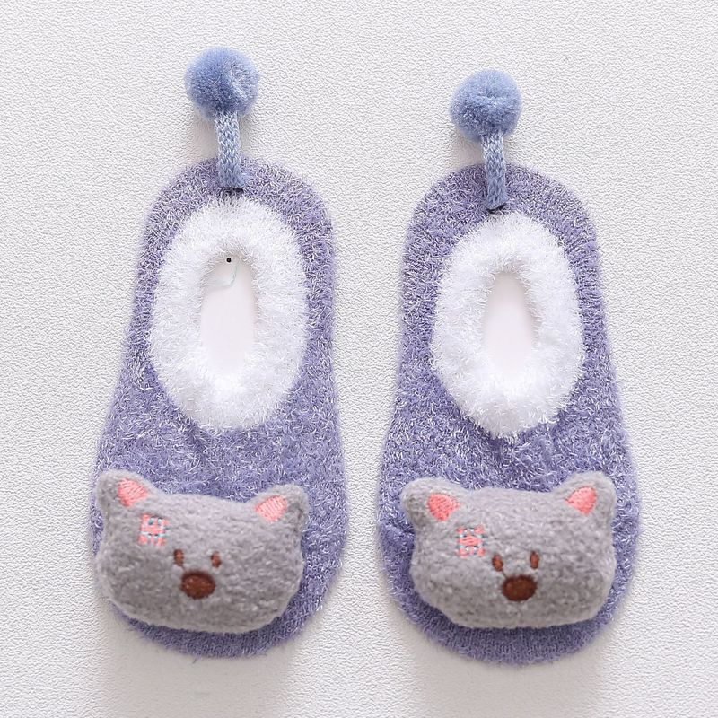 Kid's Clothing New Style Baby Socks In Spring And Autumn 3d Cartoon Doll Children's Anti Slip Floor Socks Feather Yarn Baby Socks_voghion.com