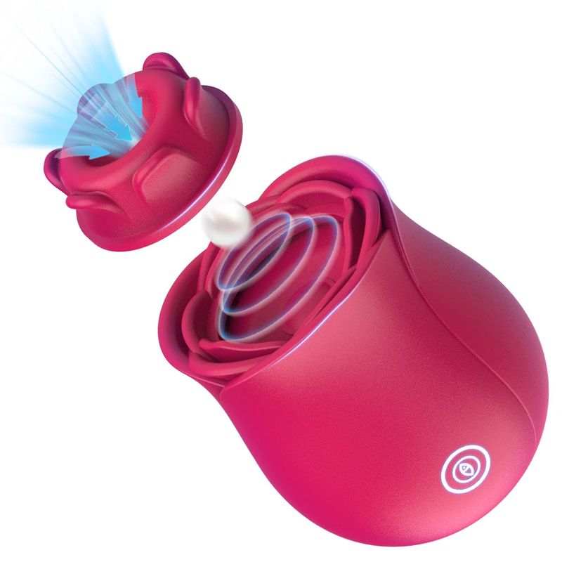 Hot Selling Rose, Sucking, Tapping, Two In One Vibrator, Female Nipple, Clitoris, Flirting, Egg Vibrator_voghion.com