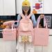 Kinderrucksäcke, vierteiliges Set, niedlicher Cartoon-Rucksack für Schüler, multifunktionaler Rucksack, Lunchtasche für Damen, Nachhilfetasche für Grund- und weiterführende Schulen_voghion.com