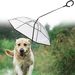 Guangying Pet Rain Tool Durable Steerable Stick Strong Wind Resistance Adjustable Length Outing Accessory TPU Rain Gear With Dog Leash Rope For Puppy_voghion.com