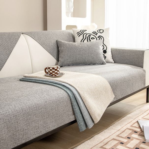 Moderner minimalistischer Sofakissenbezug – Atmungsaktives Polyestergewebe mit japanisch inspirierter Leinenstruktur (rutschfest, verschiedene Größen)_voghion.com