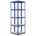 5-Layer Corner Shelf Blue Steel&Engineered Wood_voghion.com
