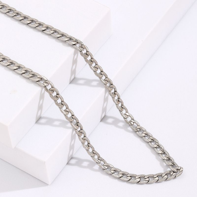 New 2023 Cuban Necklace For Men Simple INS Minimalist Style Collarbone Chain_voghion.com