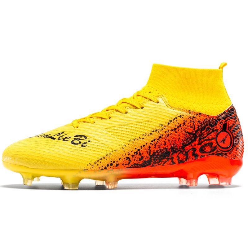 Scarpe da calcio alte in pelle, da uomo e da donna, taglie forti, TF, erba sintetica rotta, modello Mandarin Duck, unghia lunga_voghion.com