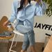 Korean chic 2024 spring/summer new style Frch elegant double pocket tie waist slimming lazy long sleeved shirt for_voghion.com