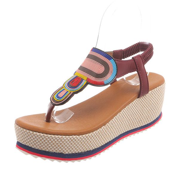 New Fashion Trend Pinched Elastic Platform Platform High Heel Comfortable Plus-size Sandals_voghion.com