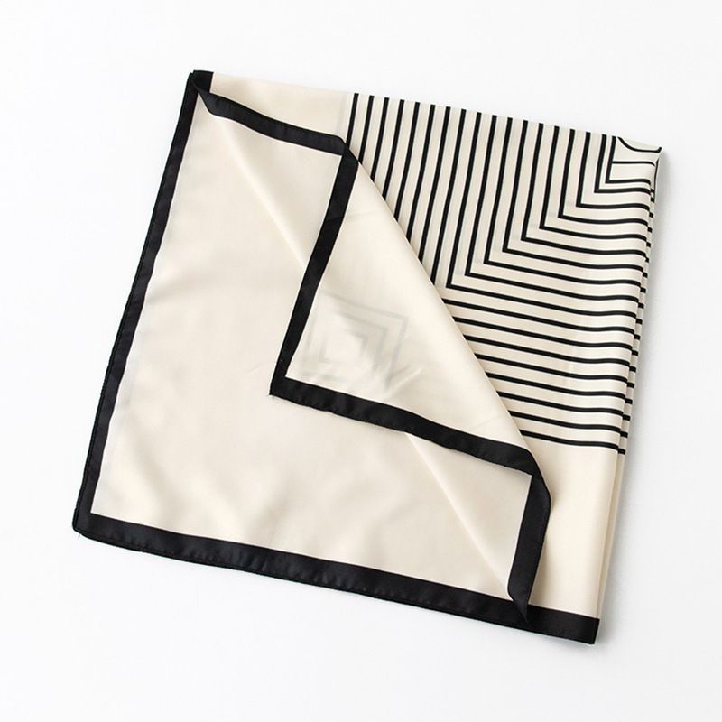 Selezione rigorosa di foulard a righe coreane da donna in seta simulata, sciarpe, sciarpe quadrate piccole di alta qualità e sciarpe_voghion.com