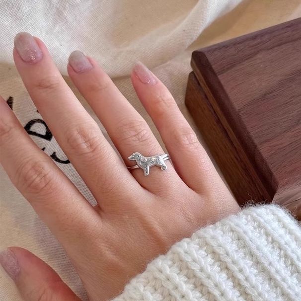 High-Value Lucky Puppy For Women, Niche Design Open Ring, 2025 New Index Finger Ring_voghion.com