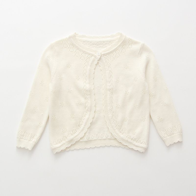 Single-Button Cardigan For Girls – Lightweight Cotton Summer Cover-Up (73cm-130cm, 10 Colors, Round Neck)_voghion.com