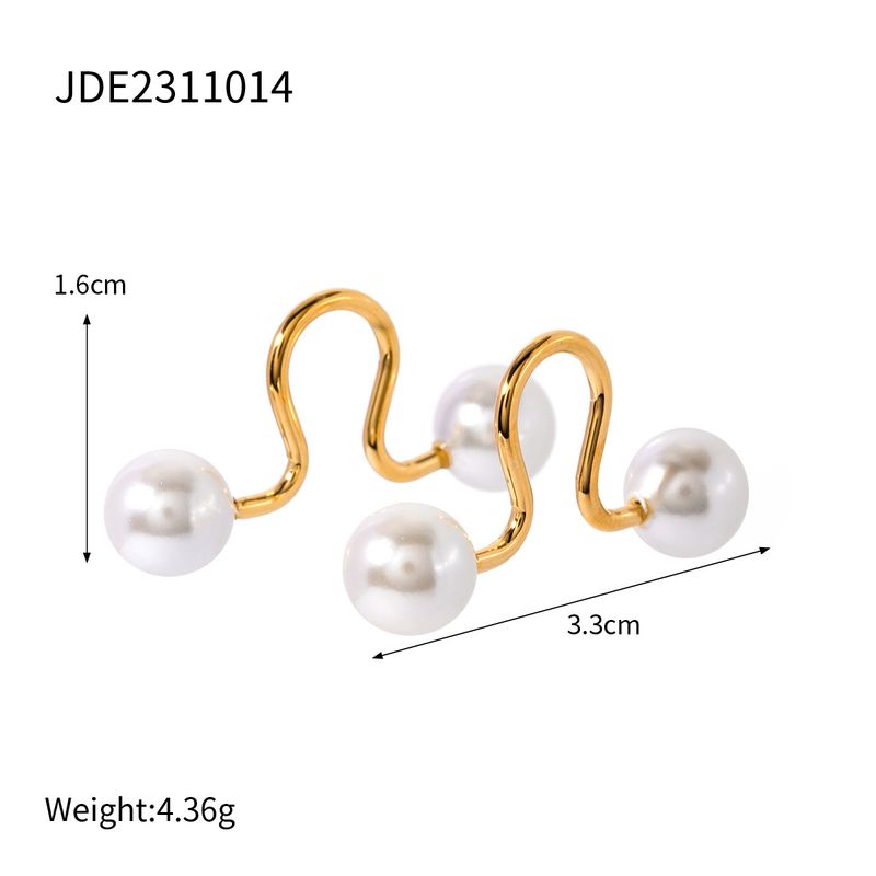 INS internet celebrity's same gold stainless steel earl with non fading accessories, symmetrical and simle new ear_voghion.com