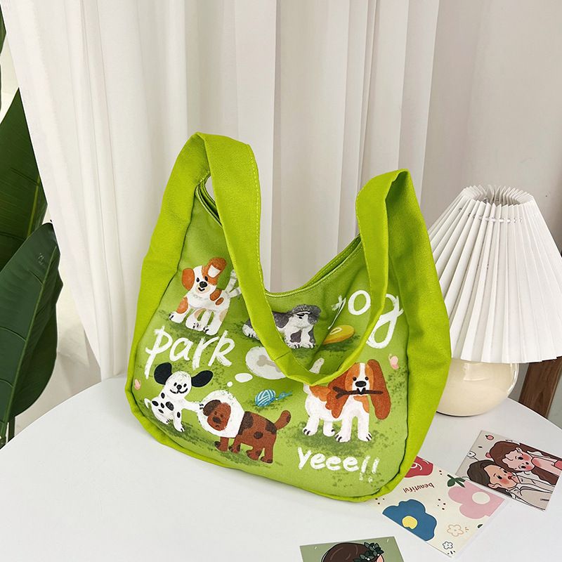 2024 New Spring Outing Dog Shoulder Versatile Large Capacity Canvas Student Commuter Tote Women's Outgoing Bag_voghion.com