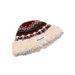 Cappello da pescatore in peluche jacquard patchwork per donna, fa sembrare il viso più piccolo, cappello lavorato a maglia spesso e caldo per autunno e inverno, alla moda._voghion.com