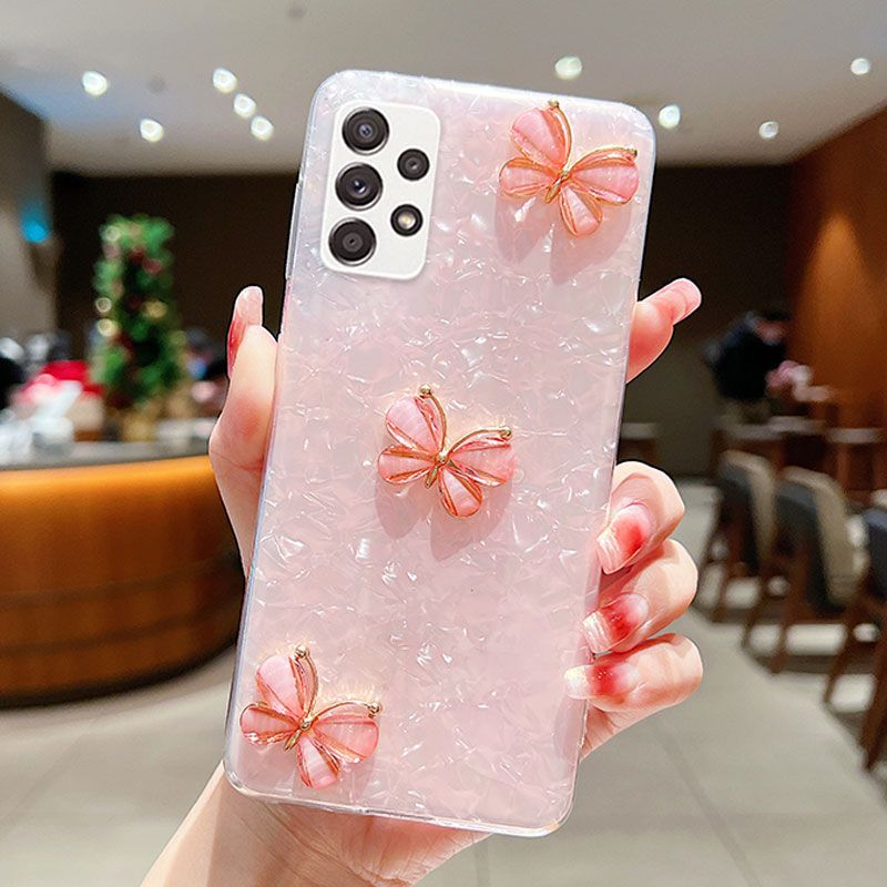 Vlinder Case Voor Samsung GalaxyA73 A54 A53 A52 A51 A50 A34 A32 A23 A21S A20S A14 A13 A12 5G 4G Transparante Shell Patroon Cover_voghion.com