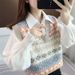 Globelle Globelle Knitted College Style New Spring Autumn Winter Outerwear Stylish Layering Women's Sweater Small Vest_voghion.com