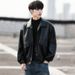 Korean Version Trendy Handsome Loose Leather Jacket Men's Locomotive Suit Pilot Leather Jacket Spring And Autumn New Student Jacket Trendy Brand_voghion.com