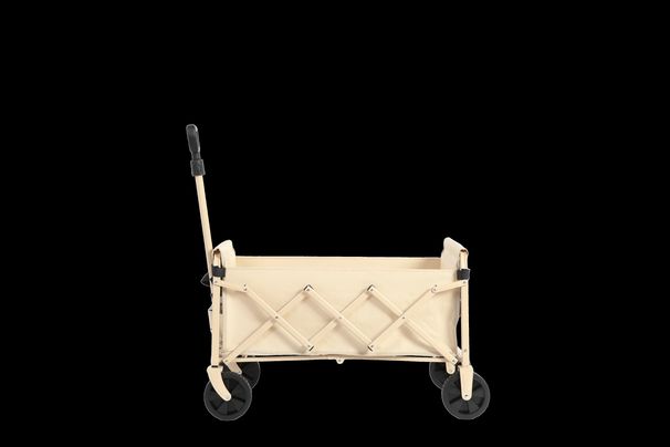 Chariot de plage pliable, léger, portable et robuste, avec roulettes – Grande capacité, pour le camping, l'épicerie, les courses, le sport et le jardin – Beige_voghion.com