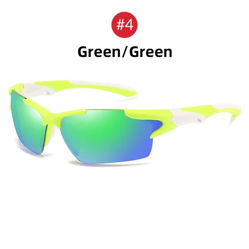 VIVIBEE  Trending Sports UV400 Sunglasses Men's Fishing Goggles Women Mirror Red Lens White Frame Outdoor Shades_voghion.com