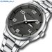 Reloj clásico de cuarzo para hombre, con calendario dual, correa de acero inoxidable resistente al agua y cristal mineral redondo._voghion.com