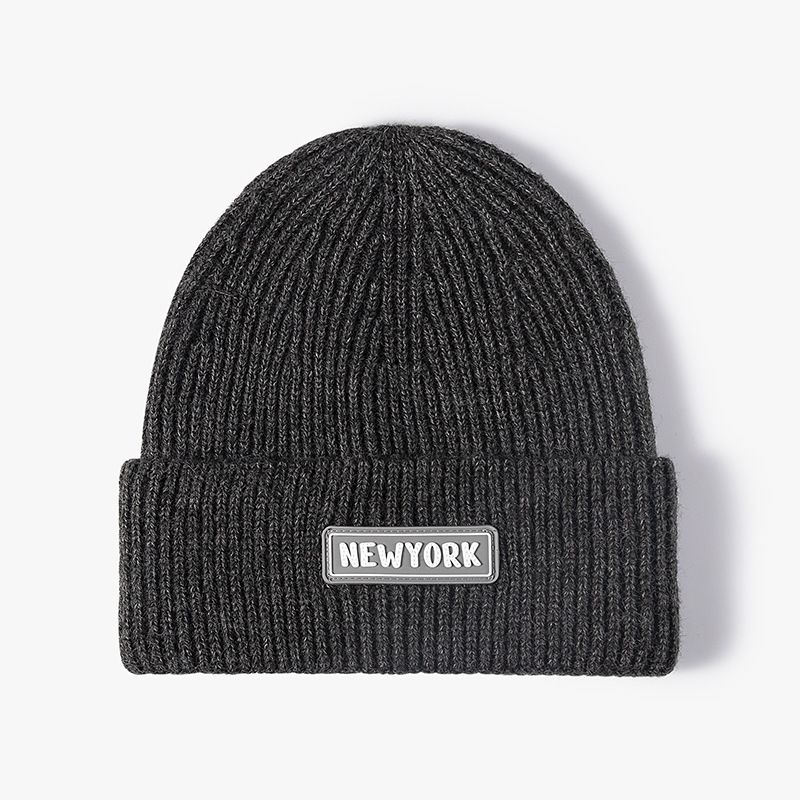 Knitted Women's Autumn And Winter Outdoor Korean Version Letter Fashion Headless Men's Cold Round Top Black Face Show_voghion.com