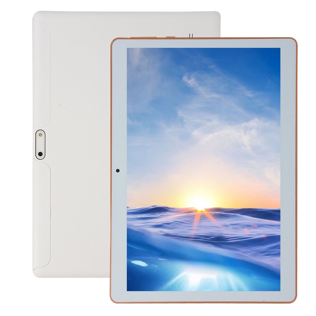 Tablet Android da 10,1" con display IPS HD, chiamate 3G, doppia SIM, GPS, 1 GB di RAM, 16 GB di ROM, Bluetooth, doppia fotocamera - Bianco/Oro/Nero_voghion.com